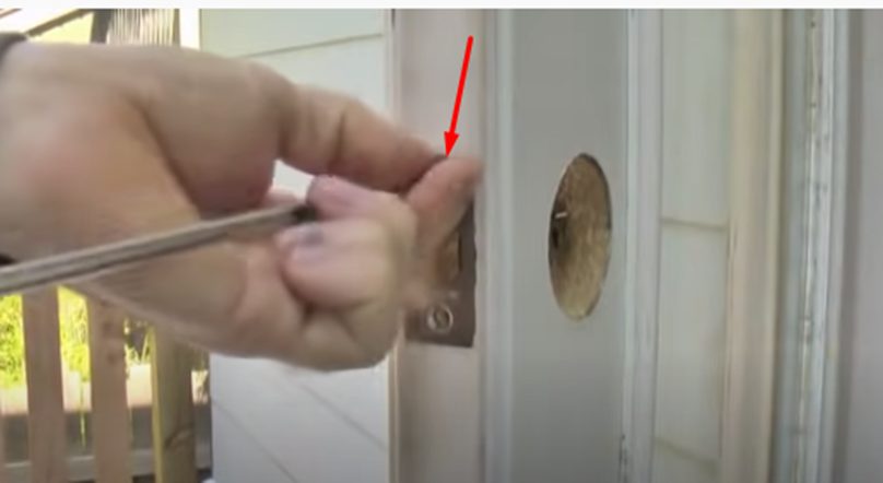 bolt at the edge of the door