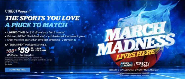 direct tv website promo for month of March