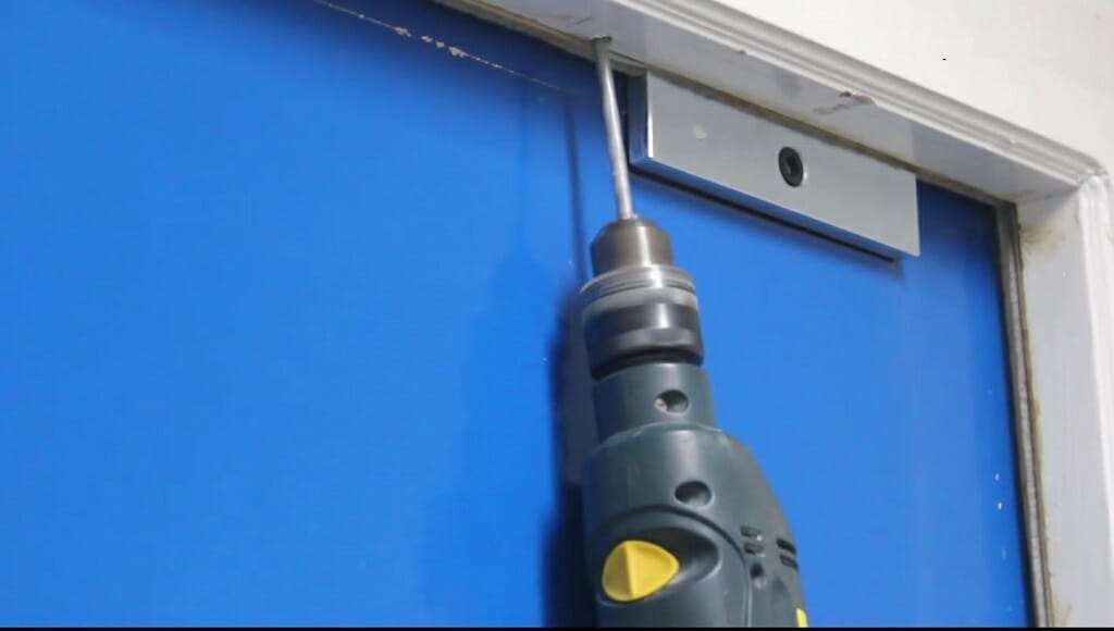 drilling holes for electromagnet