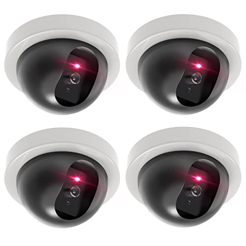 WALI Dummy Fake Security CCTV Dome Camera with Flashing Red LED Light with...