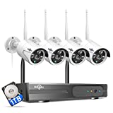 [Expandable 8CH,2K] Hiseeu Wireless Security Camera System with 1TB Hard...