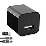 Hidden Spy Camera USB Charger, Office & Home Security Nanny Cam with SD...