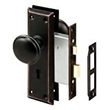 Prime-Line E 2495 Mortise Keyed Lock Set with Classic Bronze Knob –...