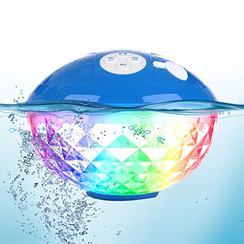 Bluetooth Speakers with Colorful Lights, Portable Speaker IPX7 Waterproof...