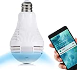 Light Bulb Camera Wifi 1080P HD 360 Fisheye Wireless Security Camera Home...