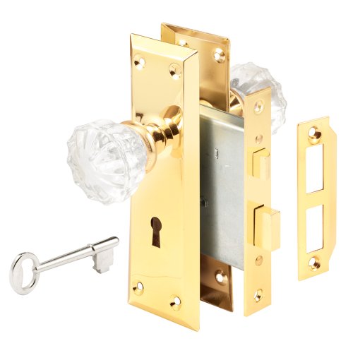 Defender Security E 2311 Mortise Keyed Lock Set with Glass Knob – Perfect...