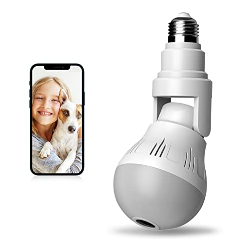 Light Bulb Camera Wireless 360 Degree Panoramic IP Camera 2MP LED Light...