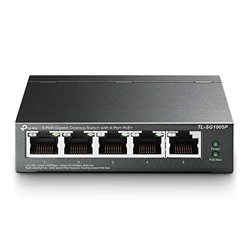 TP-Link TL-SG1005P V2 or later | 5 Port Gigabit PoE Switch | 4 PoE+ Ports...