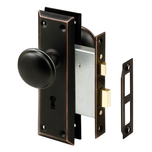 Prime-Line E 2495 Mortise Keyed Lock Set with Classic Bronze Knob –...