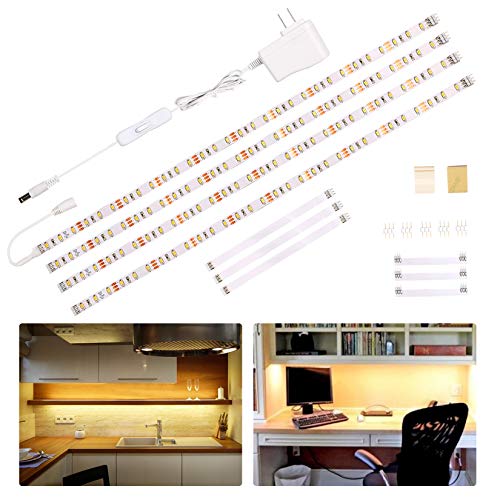 WOBANE Under Cabinet Lighting Kit,Flexible LED Strip Lights Bar,Under...