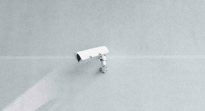 security camera on the wall outside