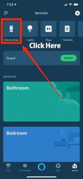 settings screen