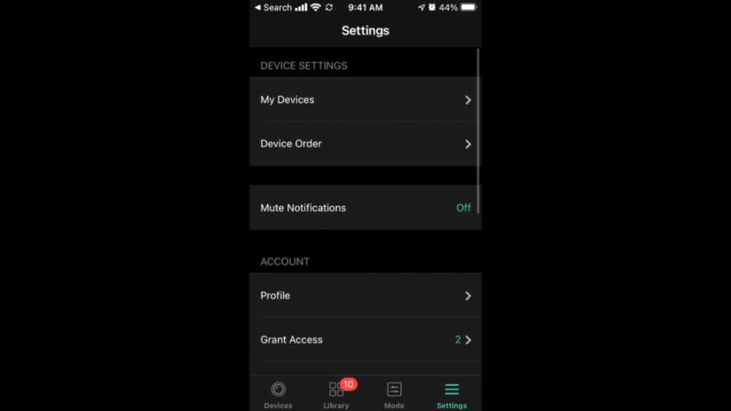 phone device and account settings